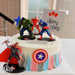 4 unids/lote marvel vengadores superhéroe capitán américa thor ironman hulk decoración de tarta juguete fiesta regalo