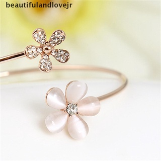[beautifulandlovejr] pulsera de cristal chapado en oro con flor y flor para mujer brazalete brazalete joyería regalo