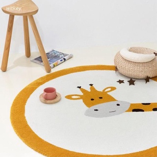 Wit alfombra de juego para bebé, alfombra de gatear, alfombra redonda, diseño de ciervos