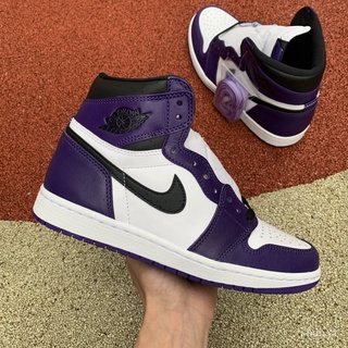 Novo 2020 Tênis De Basquete Masculino Jordan 1 High OG " Court Purple " 555088-500 (4)
