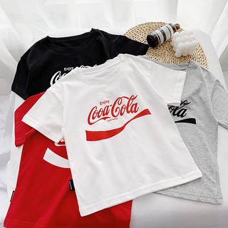 Camiseta infantil versión de impresión de Coca-Cola niños y niñas camisa manga corta