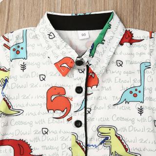 SEEKids bebé niño de dibujos animados traje colorido dinosaurios impreso camisas de manga corta (9)