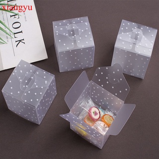 50pcs transparente Dot Favor cajas de plástico regalo postre caja Mini transparente caramelo Macaron Cupcake galletas contenedor para boda cumpleaños fiesta suministros