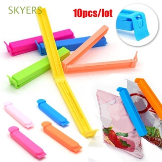 skyers 10 unids/lote abrazadera de plástico de almacenamiento de alimentos clips de sellado portátil creativo cocina snack bolsa selladora hogar
