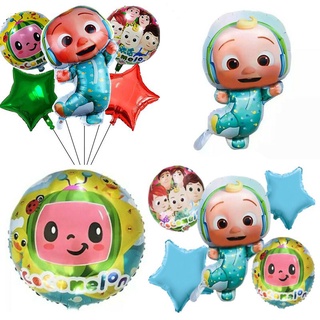 cocomelon tema fiesta de cumpleaños suministros de papel de aluminio globo bandera decoración bebé ducha jj