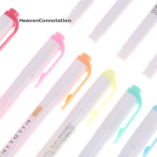[HeavenConnotation] 3/5pcs nuevo papelería suave forro de doble cabeza fluorescente pluma gancho lápiz marcador de color