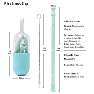 [firstmeethg] pajita de silicona reutilizable plegable para beber (9)