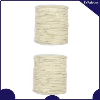 2 paquetes de cuerda de algodón Natural trenzado de 100 m, cuerda artesanal de macramé
