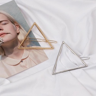 Simple geométrico mujer moda plata Simple geométrico triángulo horquilla oro