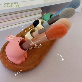 SOFFA School Supplies Pen Holder Creative Pen Storage Stand Desk Organizer Resin for Markers Pencil Holder Ornaments Stationery Cute Animals Pen Organizer