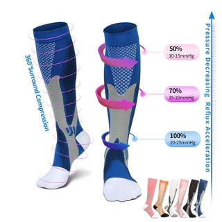 Calcetines De compresión Apto Para deportes calcetines De compresión negros Anti fatiga alivio del dolor rodilla medias Altas Para mujer hombre