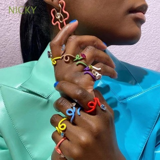 nicky regalo anillos de dedo mujeres anillos abiertos anillo hombres moda fresco diamante circón simple fiesta joyería/multicolor