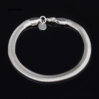 Yar pulsera unisex chapado en plata de 6 mm cadena de serpiente broche de langosta regalo