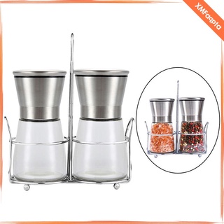 Refillable Adjustable Salt and Pepper Grinder Coarse Mill Glass Shakers Kitchen Gadgets