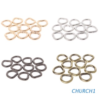 church 10pcs metal d anillo hebilla bolso de cuero bolso correa cinturón cierre web 12 mm