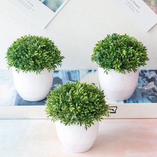 6 pzas Plantas artificiales con flores De Plástico Verdes Bonsai Para decoración del hogar