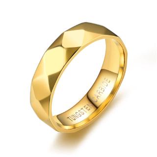 1pcs nuevo anillo de acero de tungsteno pulido de oro de 18 quilates