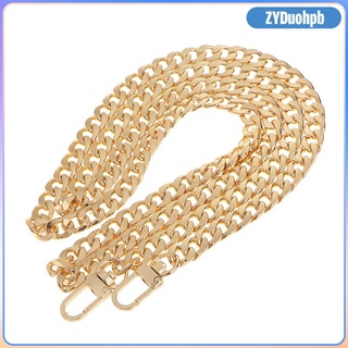Fashion Metal Flat Purse Bag Chain with Buckles Bag Strap Replacement 47''