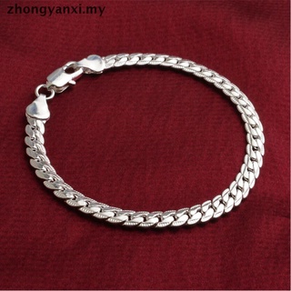 [Zhongyanxi] cadena de serpiente chapada en plata de 5 mm de ancho joyería para hombre de moda