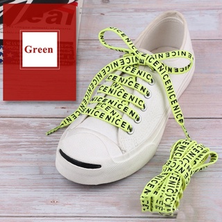 al 1 par 2021 nueva letra "nice" cordones impresos 1 cm de ancho 120 cm de longitud casual lona impresión zapato cordones zapatillas de deporte cordones zapatos