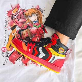 Caliente NEON GENESIS EVANGELION Anime Zapatos De Los Hombres De Las Mujeres Streetwear Cosplay Zapatillas Unisex Vulcanizado Correr Casual Alta Parte Superior