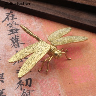 [delicateshwr] figuras de libélulas de latón juguete extraíble alas escritorio de oficina pequeño adorno caliente