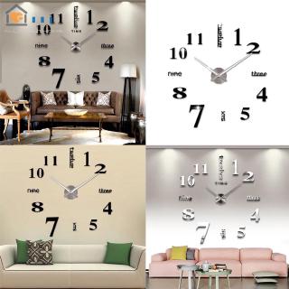 gran espejo acrílico reloj de pared diy números 3d diseño pegatina decoración del hogar regalos (1)