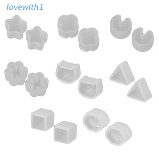 LOV 8 pares/set de moldes de silicona de resina UV DIY cristal epoxi molde pequeños pendientes para hacer espárragos