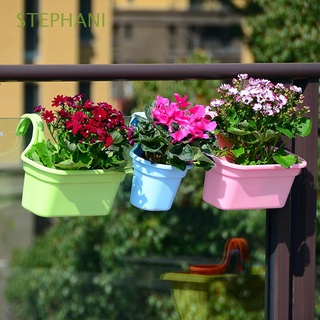 STEPHANI Hang Flower Pot Plants Planter Hanging Basket Trough Balcony Large Fence Wall Decoration Railing Garden Supplies
