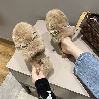 Cerrado del dedo del pie plano internet-famoso zapatillas esponjosas de las mujeres desgaste exterior 2020 otoño e invierno nueva moda Muller zapatos cotto