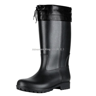 💧Botas de lluvia al aire libre de alta parte superior💧Botas de lluvia de moda, botas de lluvia de marea alta de los hombres, coreano antideslizante zapatos de goma y botas de algodón de terciopelo, caliente al aire libre zapatos impermeables (4)