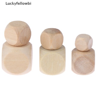 [luckyfellowbi] 10 piezas de madera en blanco caras de entretenimiento dados para bricolaje impresión juguetes juego dados [caliente]