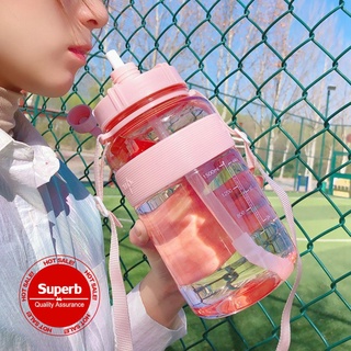 L/2l botella de agua de gran capacidad libre de BPA botellas botella al aire libre beber deportes hervidor CRT C9X9