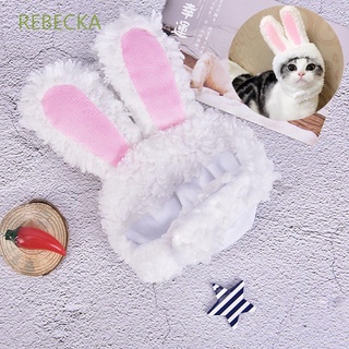REBECKA For Cats & Small Dogs Rabbit Hat Warm Cat Headwear Cat Costume Party Funny With Ears Cosplay Pet Accessory