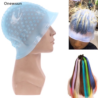 [Onewsun] Gorra de silicón para colorear estilo de cabello+gancho aguja Color tinte resaltando tinte gorra venta caliente