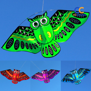 Juguetes para niños de dibujos animados coloridos al aire libre de búho fácil volar cometa con línea de 50 m juguetes para niños