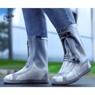 Chesto a prueba de lluvia cubierta de zapatos para hombres y mujeres impermeable engrosado antideslizante resistente al desgaste lluvia lavable tubo alto zapatos de lluvia resistente al desgaste botas de lluvia