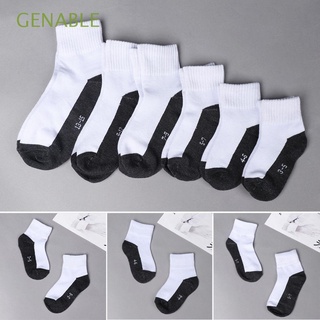 GENABLE 6 Sizes Men Cotton Socks Breathable Children Kids Boys White Black Color Elastic Winter Warm Comfortable New Design Sport Casual Thermal Soft