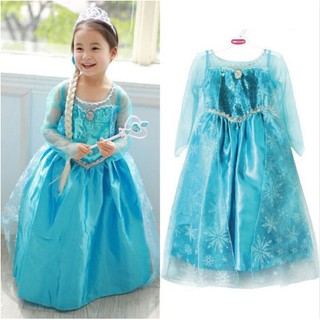 Disfraz De Princesa Anna Elsa Cosplay Fiesta Frozen Vestido