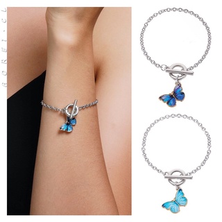 [AORE] Pulsera de mariposa degradada Mori collar de cadena de clavícula multicolor + conjunto de pulsera para mujer accesorios de moda