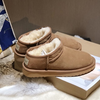 Botas de nieve de corte bajo para mujer2021Invierno nuevos zapatos acolchados de algodón de piel gruesa para mujer forro polar de invierno