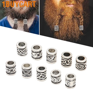1buycart 10PCS vikingo barba perlas de aleación antiguo nórdico Dreadlock para el pelo DIY pulsera collar (6)