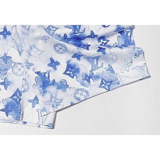 Louis Vuitton LV Clásico Azul Impreso Suelto Pantalones Cortos Ropa De Juventud Hombres Y Mujeres casual Deportivos