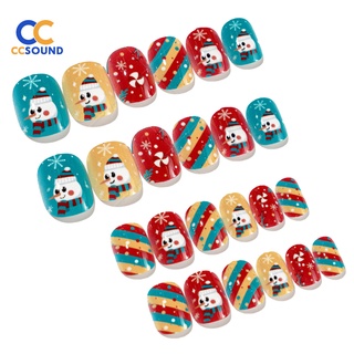 [Ccsd Stock] colorido niño punta de uñas de la serie de navidad niños DIY decoración de uñas portátil para regalo (1)