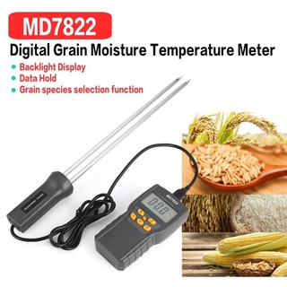 md7822 digital grano medidor de humedad analizador de temperatura termómetro humedad higrómetro detector de humedad de agua probador