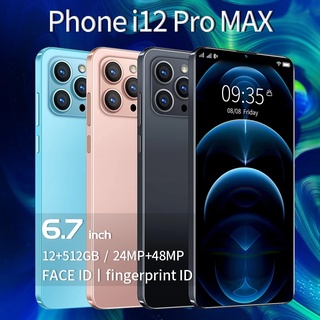 Teléfono inteligente i12 Pro Max 6.7 pulgadas Android10 HD pantalla 5G teléfono celular 16G+512G Face ID 5800mAh Dual SIM teléfono móvil (3)