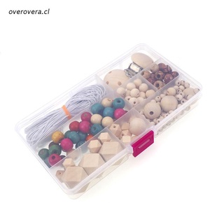ove 1Set Wooden Beads Baby Teether Making Pacifier Chain Wooden Rodent DIY Crafts Newborn Teething DIY Accessories