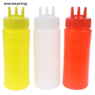 Snowspring 3 Hole Squeeze Bottle Sauce Vinegar Oil Ketchup Gravy Cruet Condiment Dispenser CL (6)