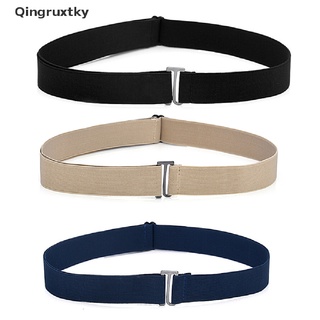 [qingruxtky] Invisible Belt Buckle Plastic Elastic Belt Women Men Adjustable Belt Fashion [HOT]