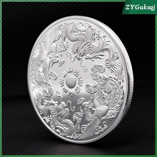 40MM Dragon and Phoenix Chengxiang Commemorative Coins Golden/Silver Golden